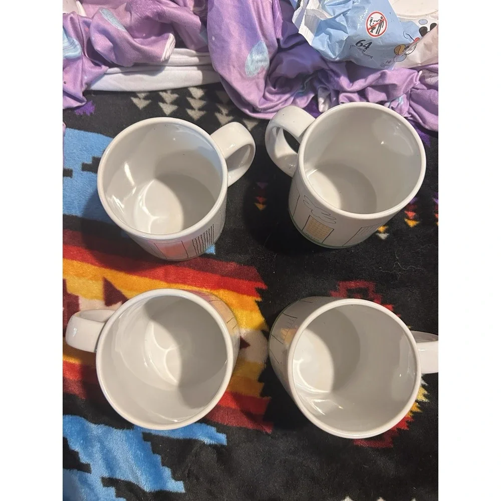 IKEA City Skyscraper Buildings City Skyline Coffee Cup Mug 10866! Set Of FOUR